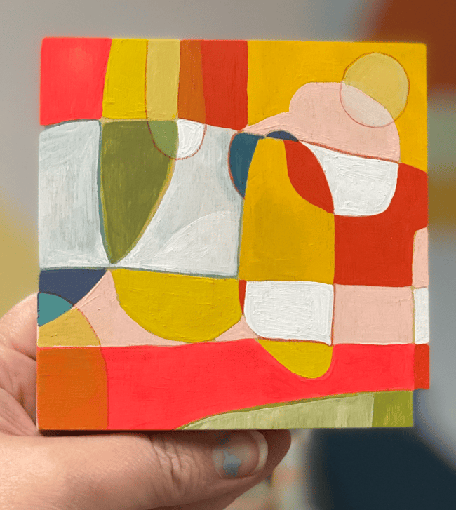 ORIGINAL ART: insolent noise 1 // 4x4 //mixed media on wood panel