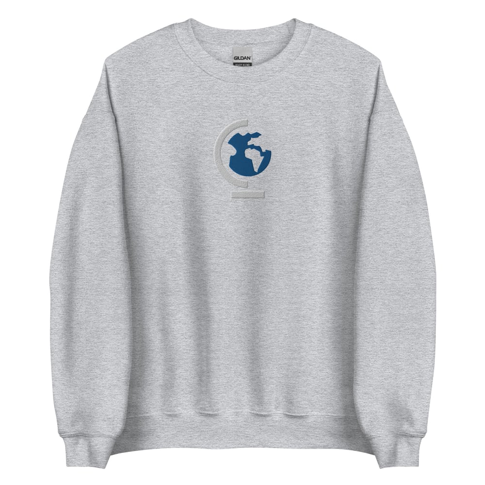 NICS - Globe Icon - Crewneck - Back or Grey