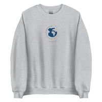 Image 2 of NICS - Globe Icon - Crewneck - Back or Grey