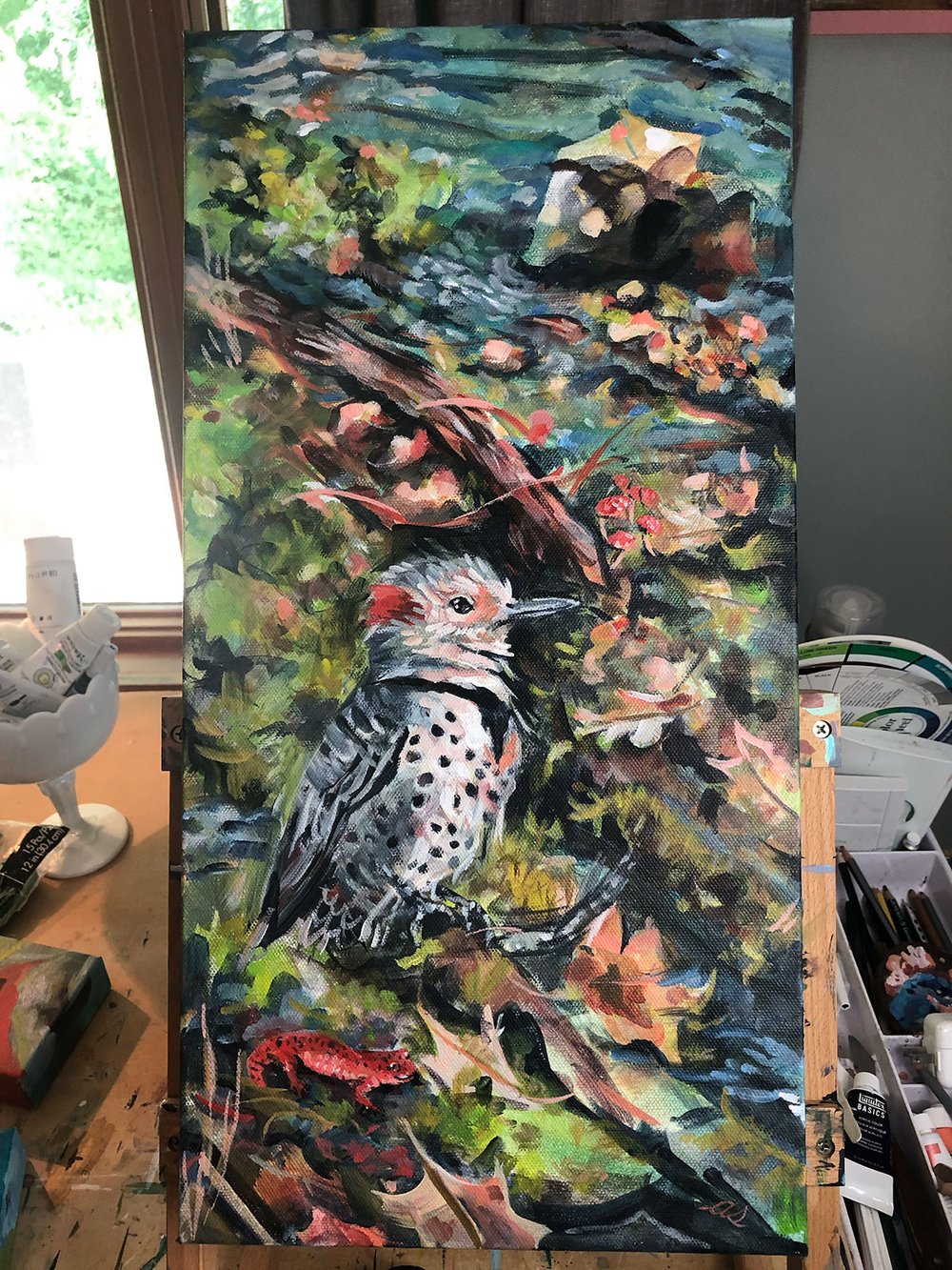 Streaming – Northern Flicker Painting