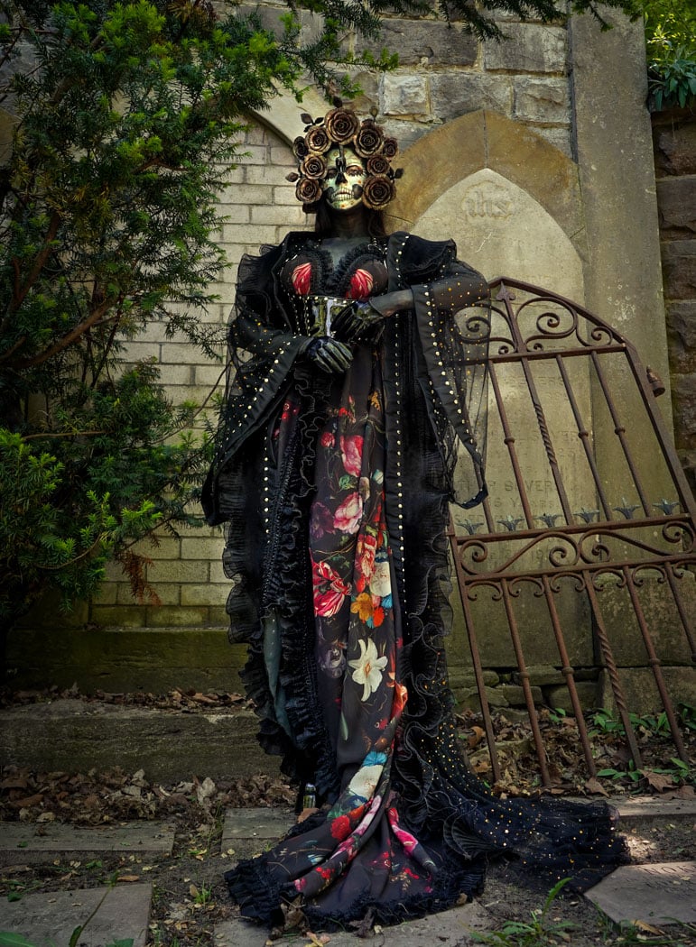 Image of Toxic Vision Life and Death flora dress and bustier