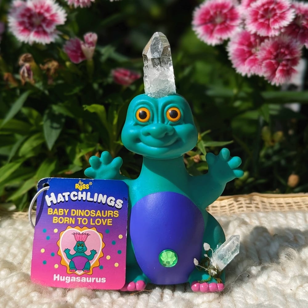 Hatchling's Hugasaurus Crystal Dino Troll 4"