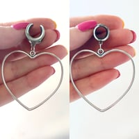 Simple Heart Hoop Dangles (sizes 4g-2")