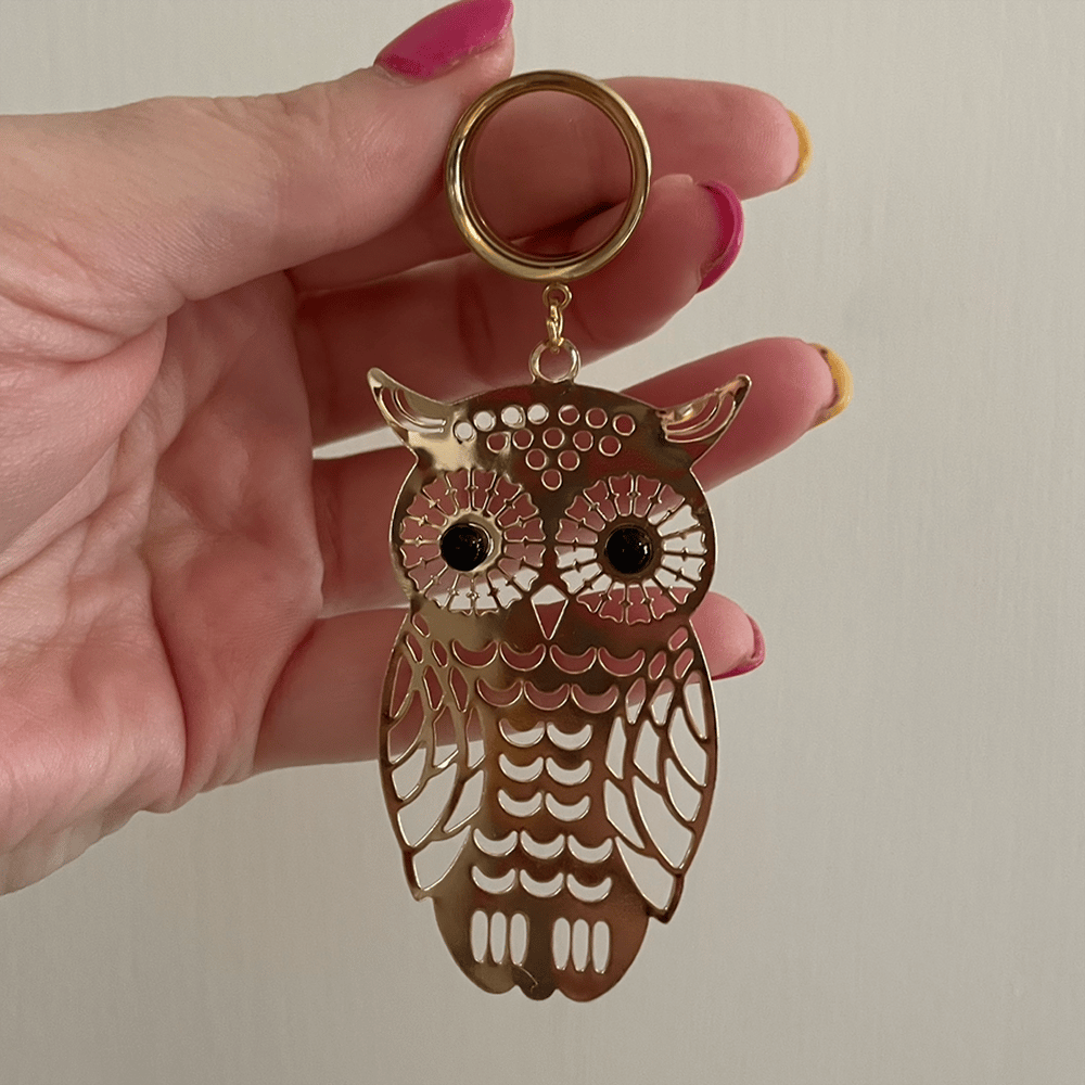 Image of Gold Owl Tunnel Dangles (sizes 2g-2")