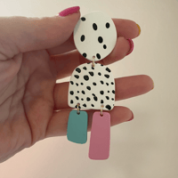 Pink & Blue Polka Dot Dangles (sizes 00g-1")