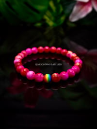 Image 2 of The Red Sunset Pride Bracelet + Rose Quartz Crystal Cock Stickers Full Set