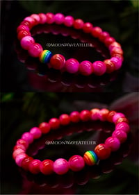 Image 3 of The Red Sunset Pride Bracelet + Rose Quartz Crystal Cock Stickers Full Set