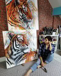 Image 1 of Original Painting - 'Amber Fire'