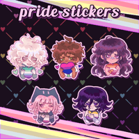 Image 1 of Danganronpa Heart Pride Flag Stickers