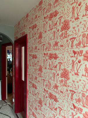 Image of Pre-order Pink Toile Wallpaper