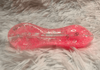 Image 1 of Baby G, Freezable Glitter Glass Pipe, Glass Smoking Bowl, Color Changing Pipe