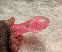 Image 3 of Baby G, Freezable Glitter Glass Pipe, Glass Smoking Bowl, Color Changing Pipe