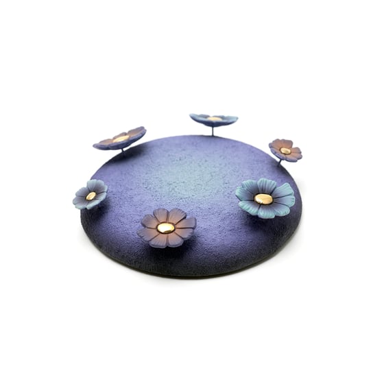Image of Base for Chikkoi Warriors (purple/flowers w/gold center)