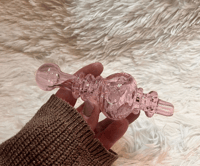 Image 3 of Large Pink Glass Smoking Bowl, Color Changing Pipe, Thick Pink Glass Pipe