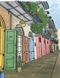 Image 4 of 5" x 7" Giclee Art Print - "Pirates Alley - New Orleans, LA"