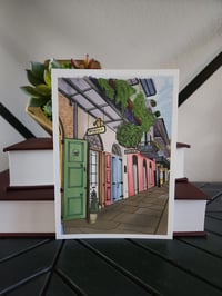 Image 2 of 5" x 7" Giclee Art Print - "Pirates Alley - New Orleans, LA"