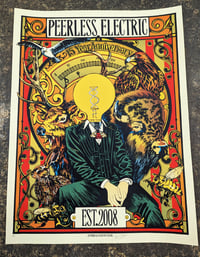 Image 1 of Peerless Electric 15 year anniversary poster- Artwork by Caitlin Mattisson.