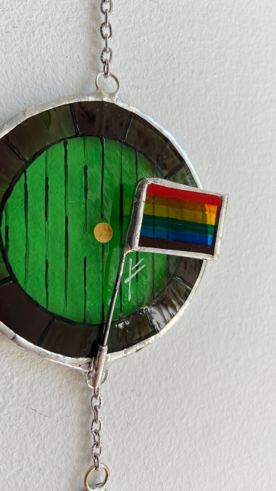 Image of Hobbit Pride Door - $10 of proceeds to The Trevor Project & A Place for Marsha