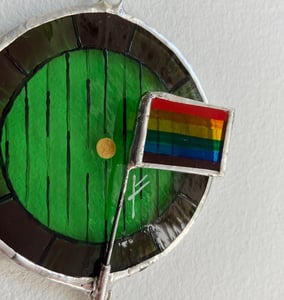 Image of Hobbit Pride Door - $10 of proceeds to The Trevor Project & A Place for Marsha