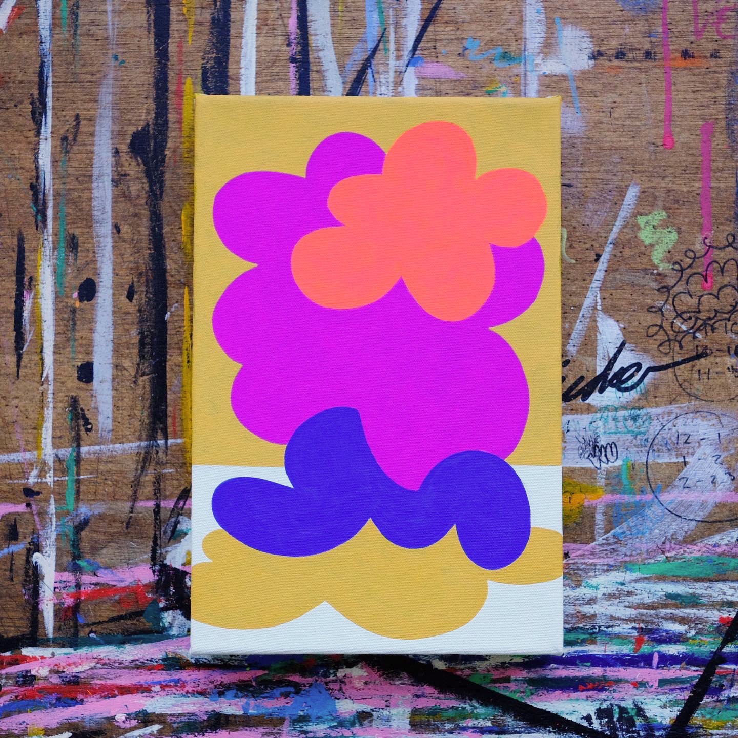 Image of Neon blomma (Neon flower) Acrylic on canvas 