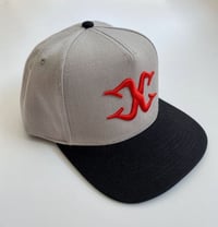 Extreme Culture® - ADULT - Flat Peak cap -Red X / Grey hat