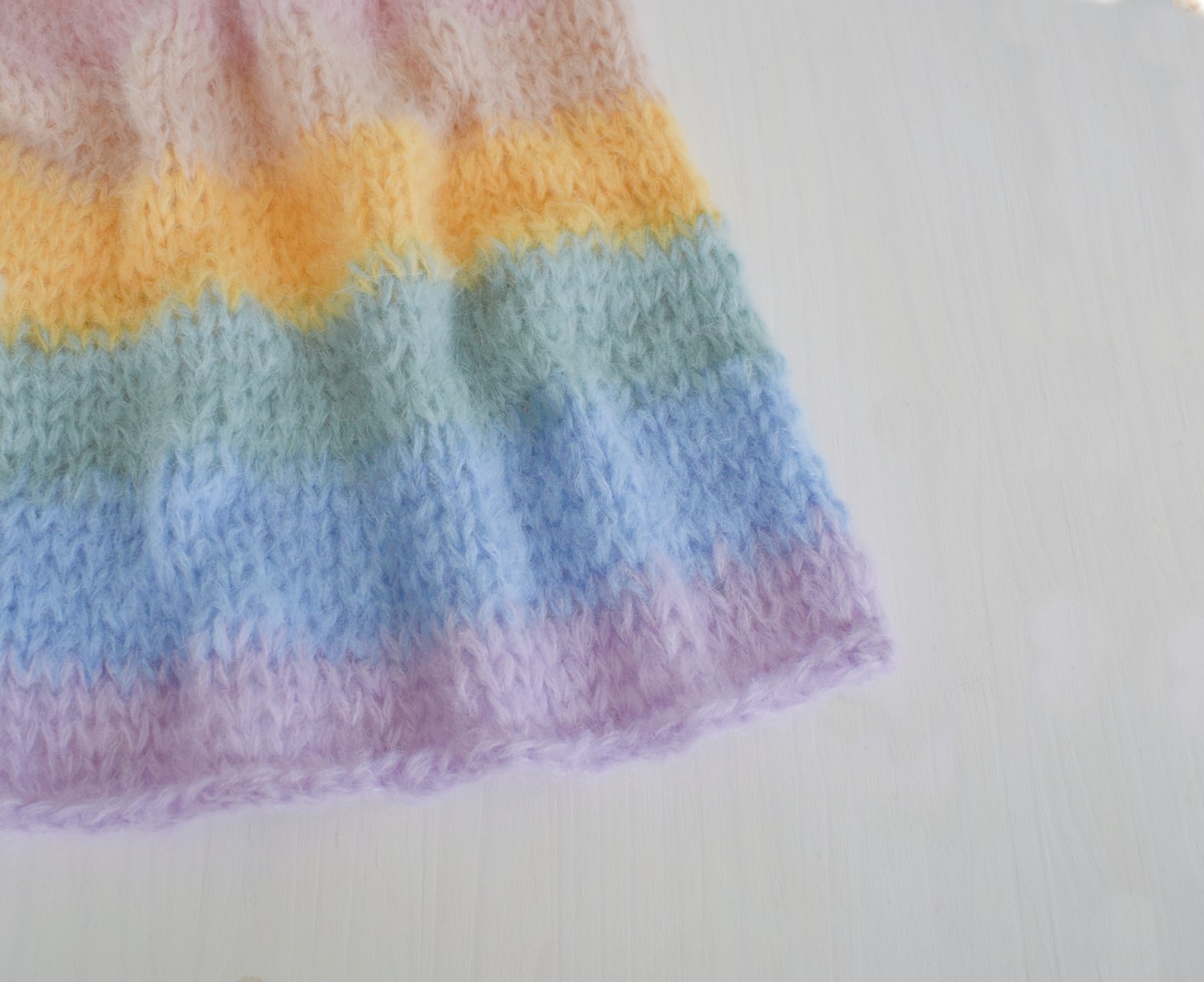 Image of Rainbow Plush Fuzzy Knit Layer