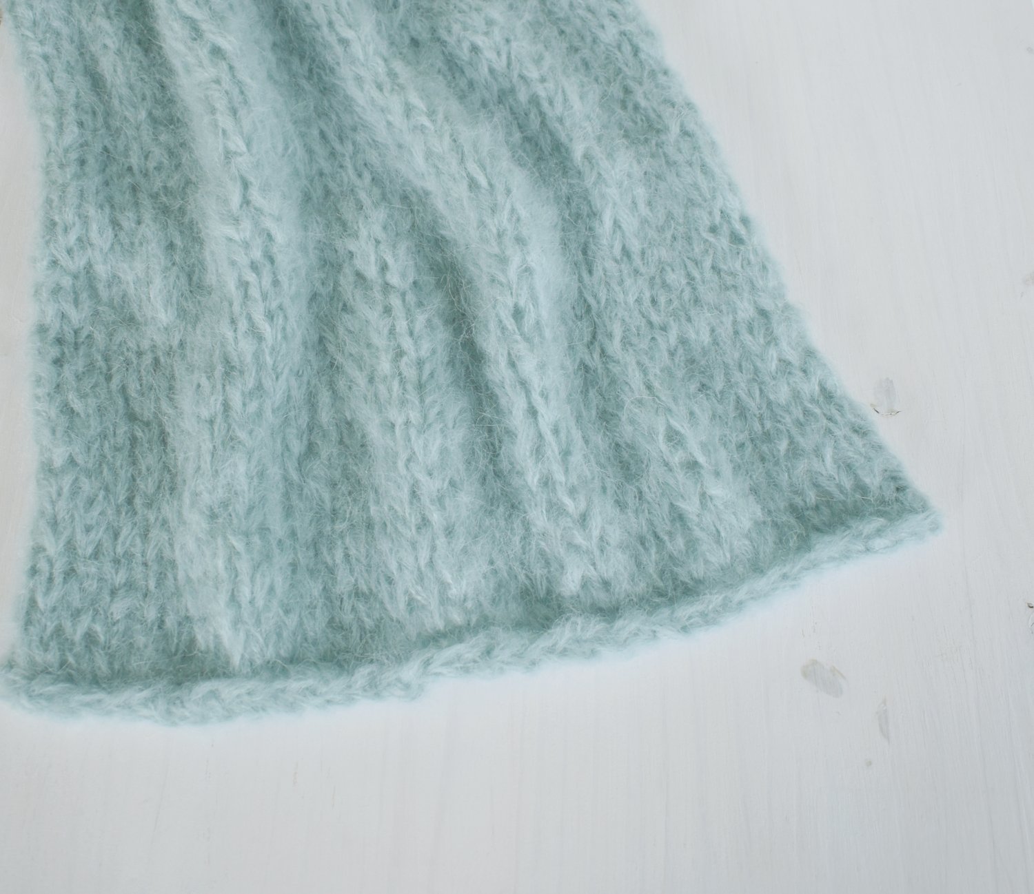 Image of Seafoam Fuzzy Plush Knit Layer