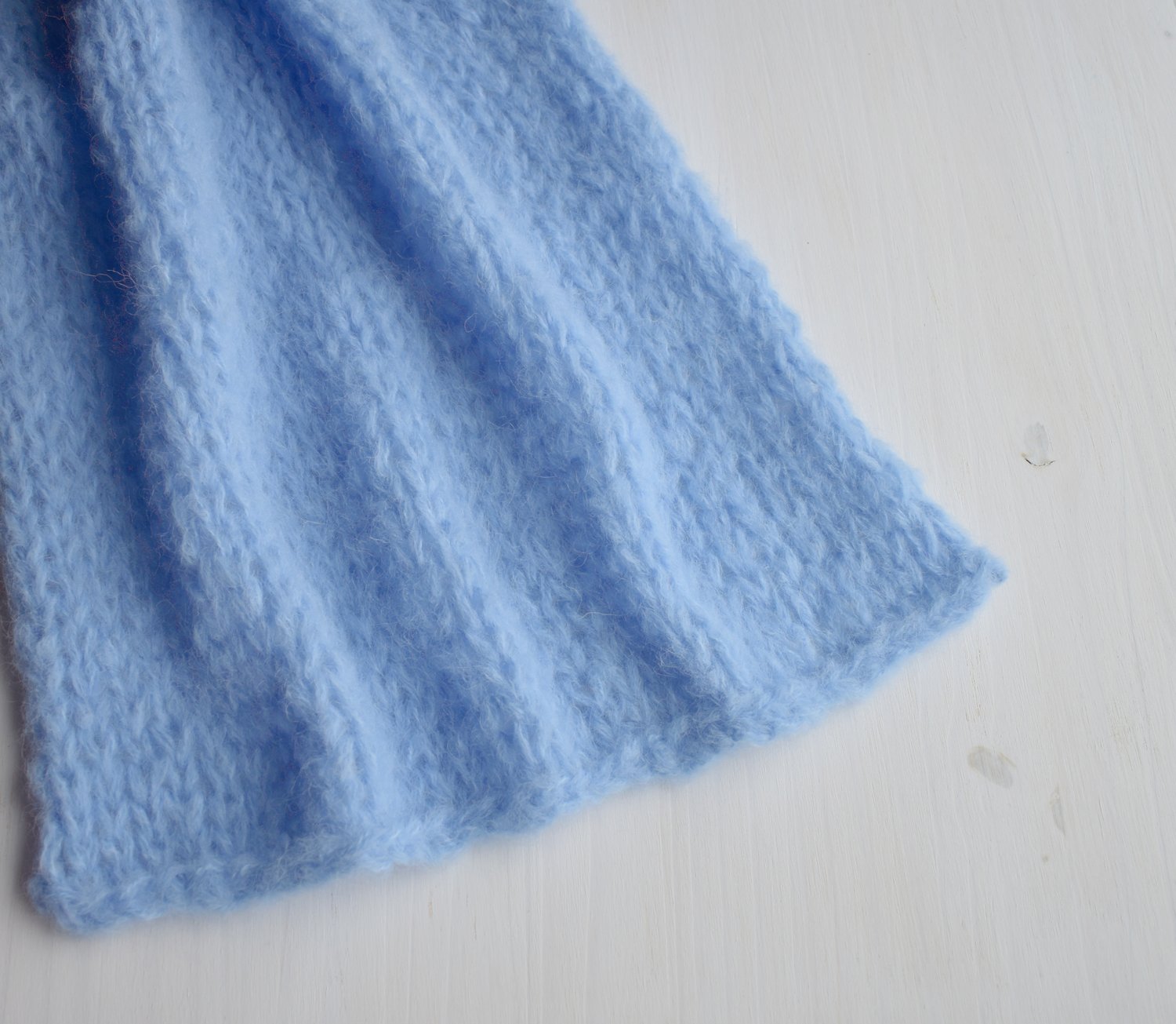 Image of Sky Blue Fuzzy Plush Knit Layer