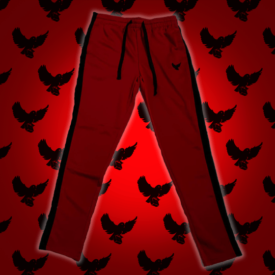Image of Red/Black Track Joggers