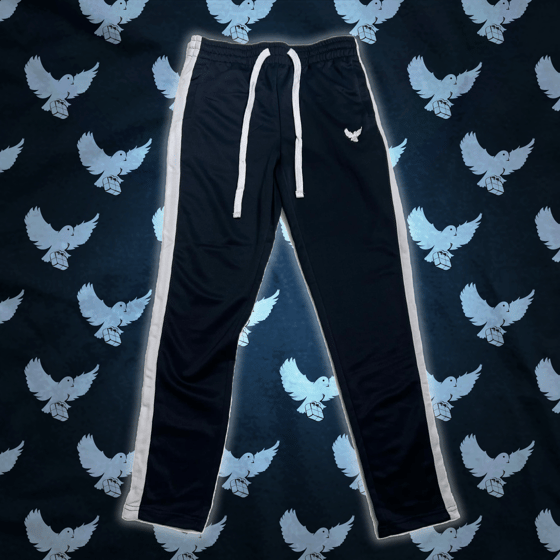 Image of Navy Blue/White Track Joggers