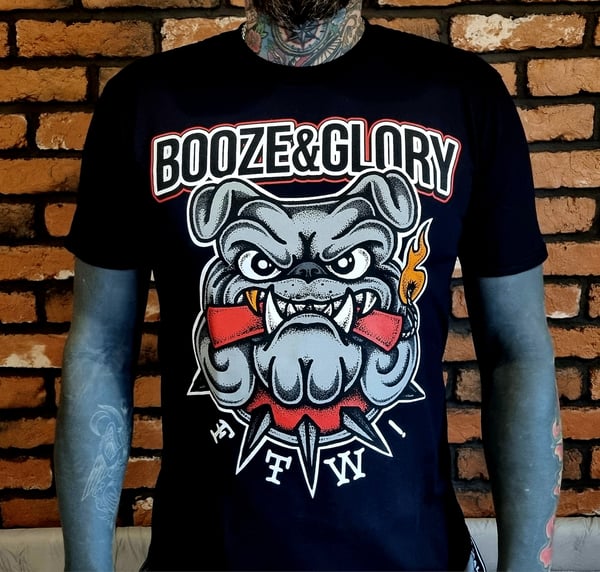 Image of Booze & Glory Bulldog Black Tshirt