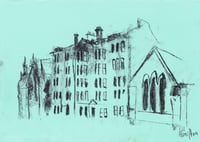 Across From The Glasgow University Union - Charcoal on Paper 