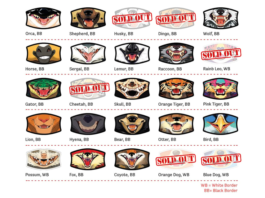 Image of Maw Masks 2020 - 19 DESIGNS