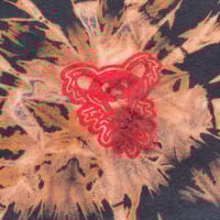 Image 2 of Bear Head on Black Reverse Tie Dye T-shirt w/ Red Print - Women's S