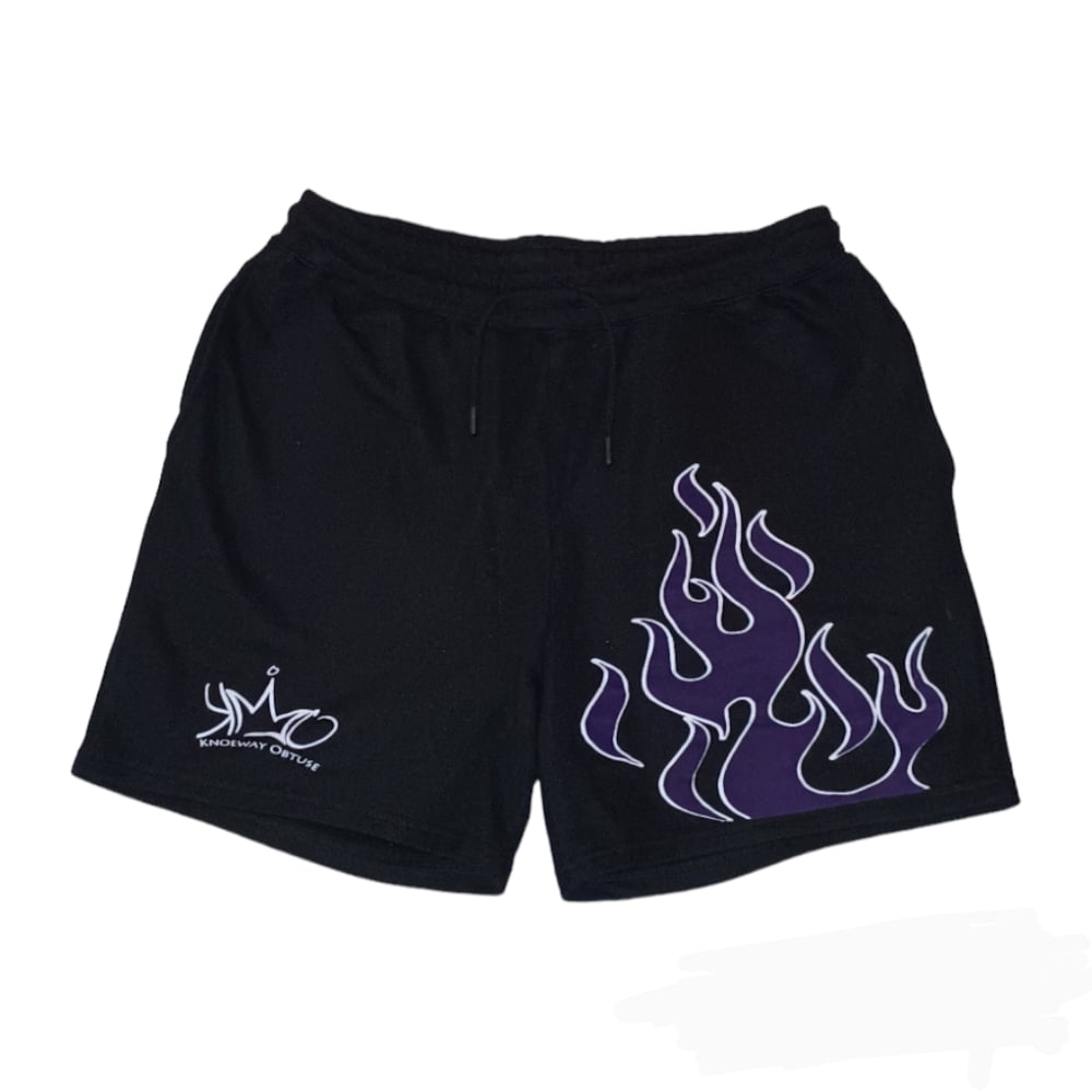 Image of Purple flame french terry shorts