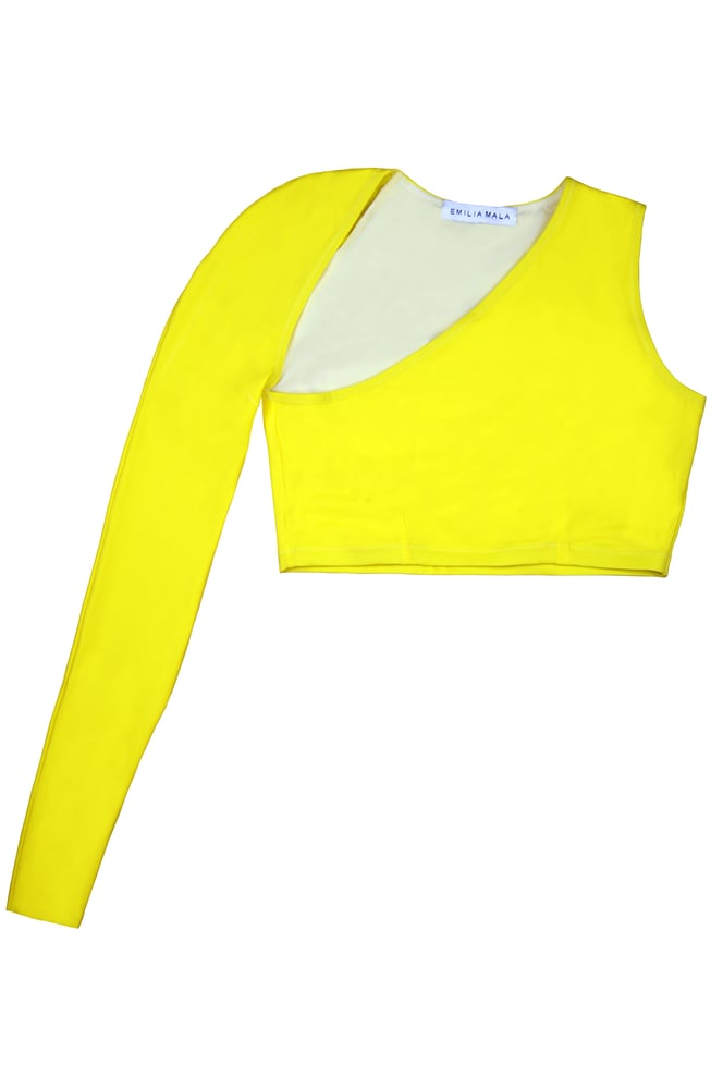 Image of Oia Recycled Asymmetrical Top / Citron