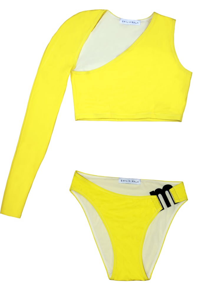 Image of Oia Recycled Asymmetrical Top / Citron