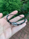 silver shell macrame bracelet