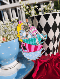 Image 2 of Alice In Wonderland teacup enamel pin