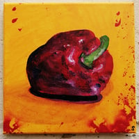 Image 1 of SEAN WORRALL - The Red Pepper From Mare Street - Acrylic on canvas 20x20cm