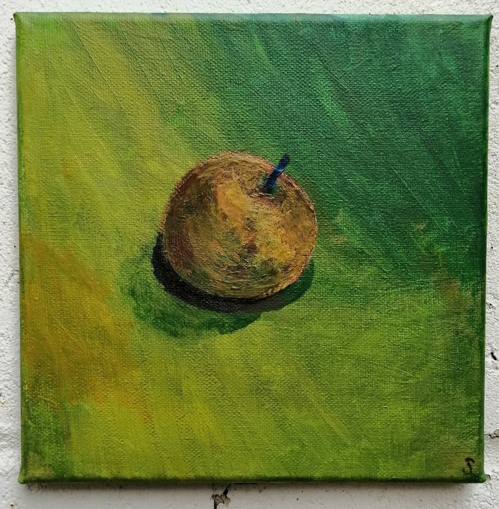 Image of SEAN WORRALL - An Apple From The Tree By Shrewsbury Jail - Acrylic on canvas, 20x20cm