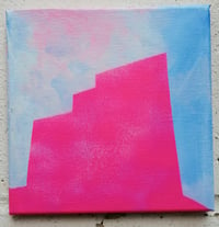 Image 1 of SEAN WORRALL - Margate Skyline No.56 (Dreamland)  acrtlic on canvas, 20x20cm