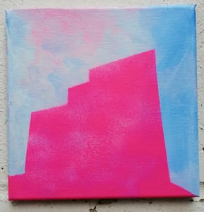 Image of SEAN WORRALL - Margate Skyline No.56 (Dreamland)  acrtlic on canvas, 20x20cm