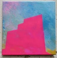 Image 1 of SEAN WORRALL - Margate Skyline No.57 (Dreamland) acrylic on canvas, 20x20cm