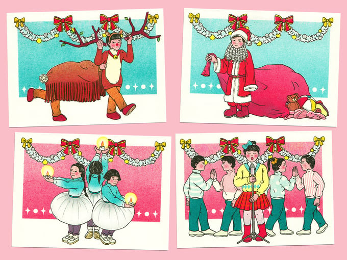Image of riso holiday cards (set of 4)