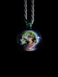 Image 1 of Bonsai tree pendant backed in green x. (New personal favorite) I made this one lastnight!