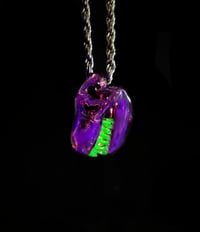 Image 2 of Stargazer Tiny-REX skull pendent with uv teeth (illuminati) 