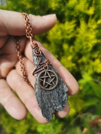 Image 2 of Black kyanite witch pendant