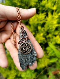 Image 3 of Black kyanite witch pendant