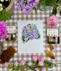 Image 2 of Various Prints - Moth, Hydrangea, Ducks, Yellow Wreath & Bee on Rhodedendron